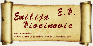 Emilija Miočinović vizit kartica